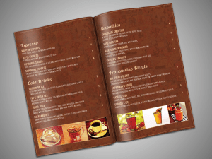 This image features a sample of our high UV glossy menus that are printed at Print Mor. Invest in high-quality custom restaurant menus for your business today.